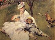 Pierre-Auguste Renoir Madame Claude Monet aver son Fils oil painting artist